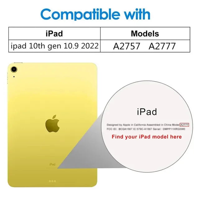 2PCS Glass Screen Protector & Tablet Case for iPad 10.2/10.9/11 Inch