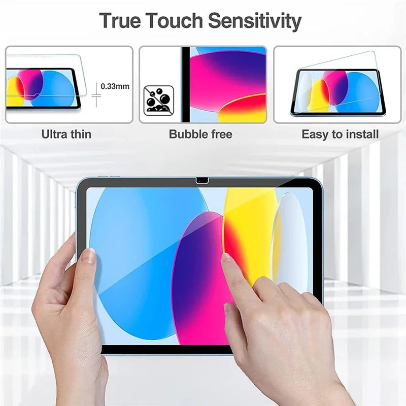 2PCS Glass Screen Protector & Tablet Case for iPad 10.2/10.9/11 Inch