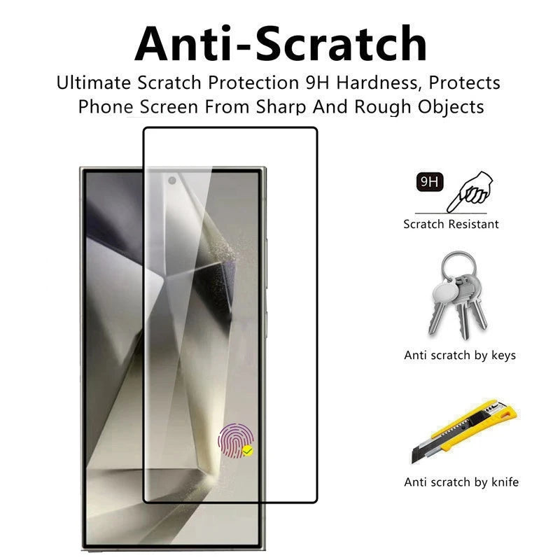 4-Pack Full Cover Tempered Glass for Samsung Galaxy S24/S25 Ultra/Plus