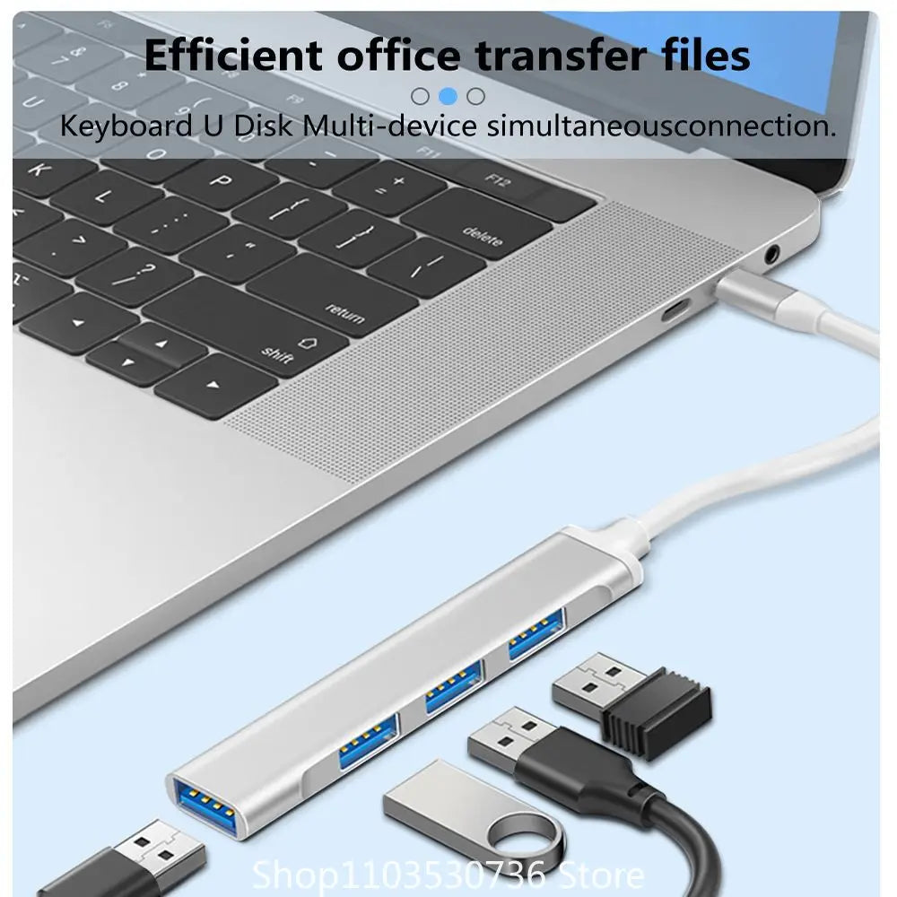Universal 4-in-1 USB-C Hub Type-C OTG Adapter for Laptop & PC