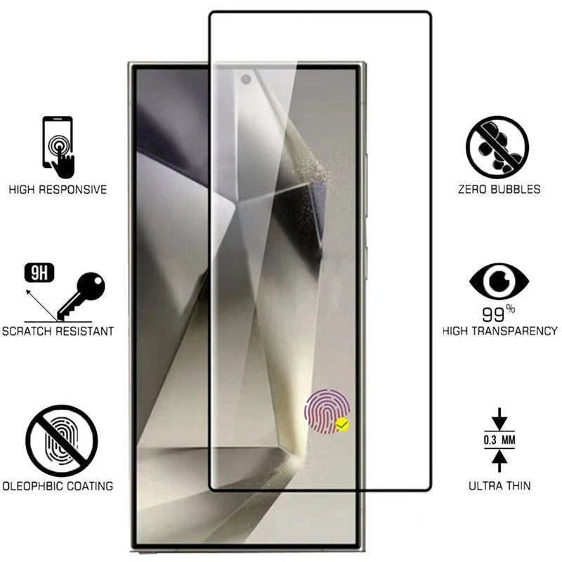 4-Pack Full Cover Tempered Glass for Samsung Galaxy S24/S25 Ultra/Plus