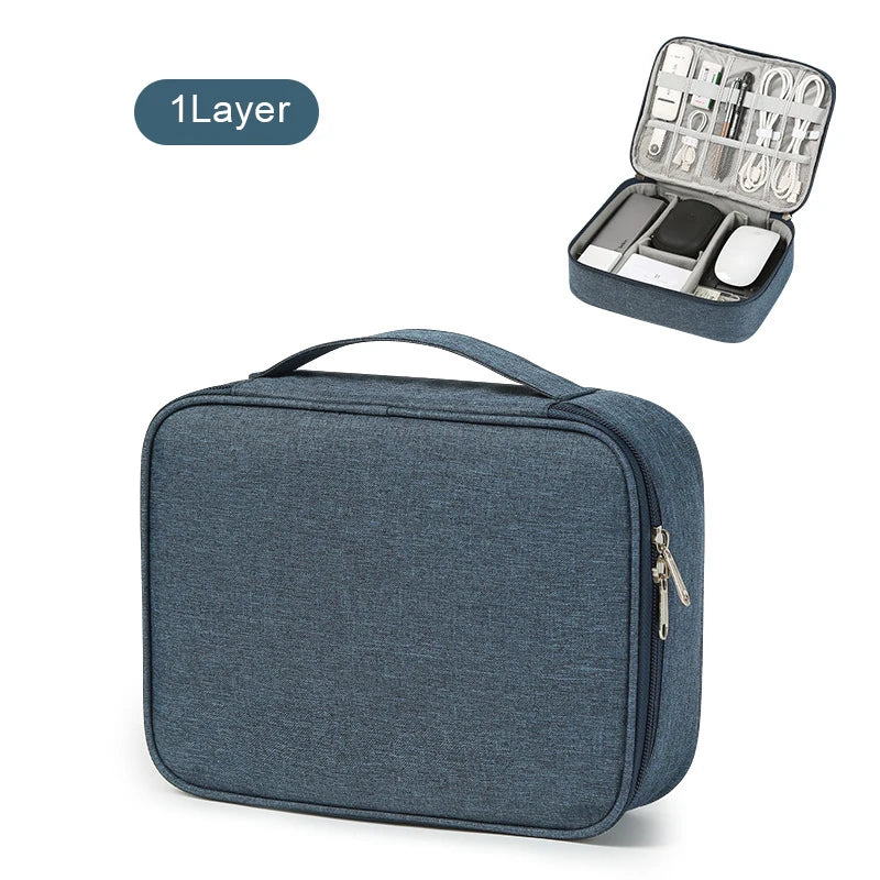 Waterproof Travel Cable Organizer Bag – USB Charger & Wire Storage Case