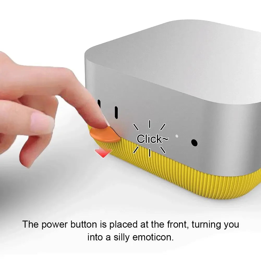 Cute Duck Cooling Stand with Power Button for Mac Mini M4 – 3D Printed