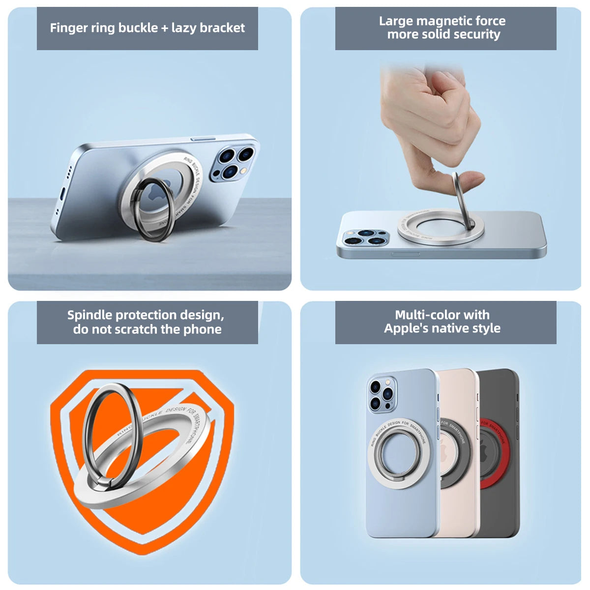 Magnetic Folding Phone Holder for MagSafe – Strong Metal Stand for iPhone & Xiaomi