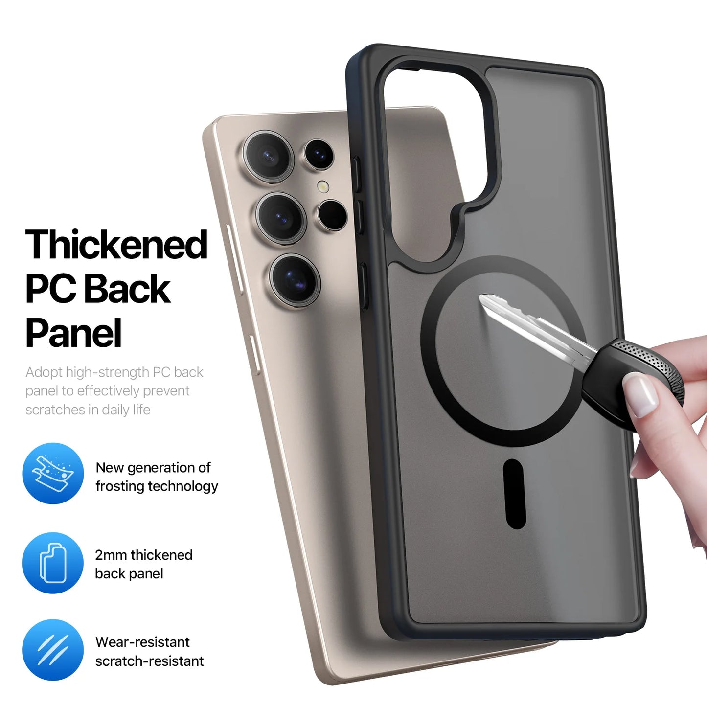 Magnetic Case for Samsung Galaxy S25 Ultra/Plus with Multi-Color Back